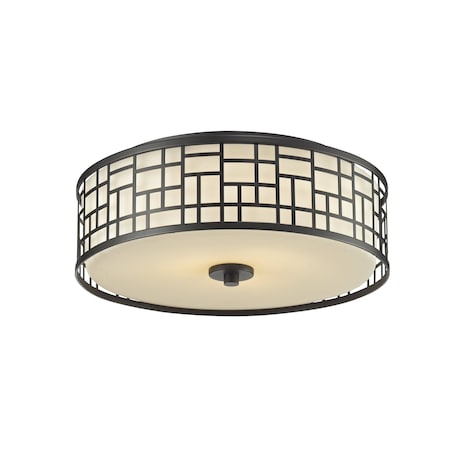Z-Lite Elea 3 Light Flush Mount, Bronze & Matte Opal 329F16-BRZ